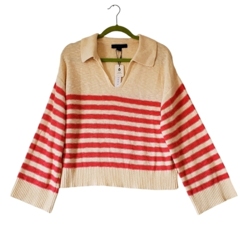 New Women's Sanctuary Knit Striped Cotton Cardigan Sweater Top Size Medium NWT